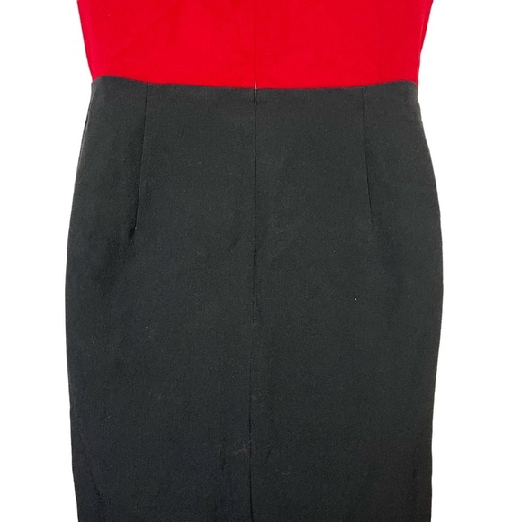 KASPER Red White Black Color Block Sheath Sleeveless Knee Length Career Dress 4 - Picture 13 of 16
